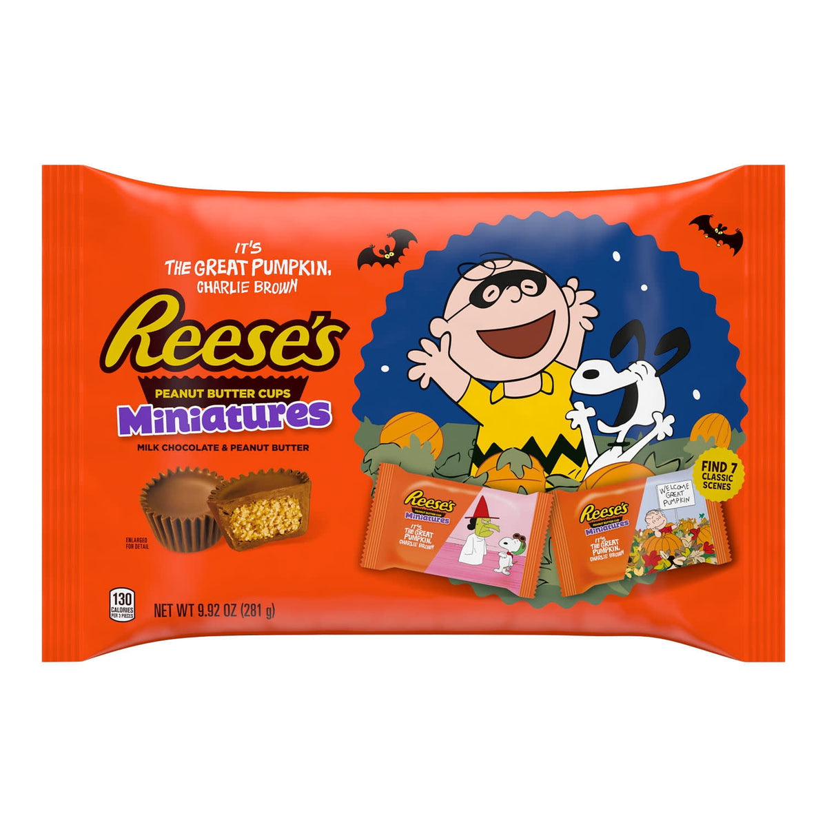 Reese's Miniatures Snoopy™ & Friends Milk Chocolate Peanut Butter Cups Halloween Candy, Bag 9.92 oz