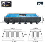 INTEX Ultra XTR Above Ground Pool 24ft x 12ft x 52in With 2 Floating Recliners And Mega Chill II Cooler