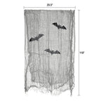 Creepy Gauze Fabric with Bats, Gray, 29.5" x 118", Halloween by Way To Celebrate