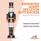Giant Animated Skeleton Nutcracker Decoration, Black and Orange, 72", Halloween by Way To Celebrate