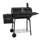 Gourmet 30in Charcoal Grill And Offset Smoker - Black