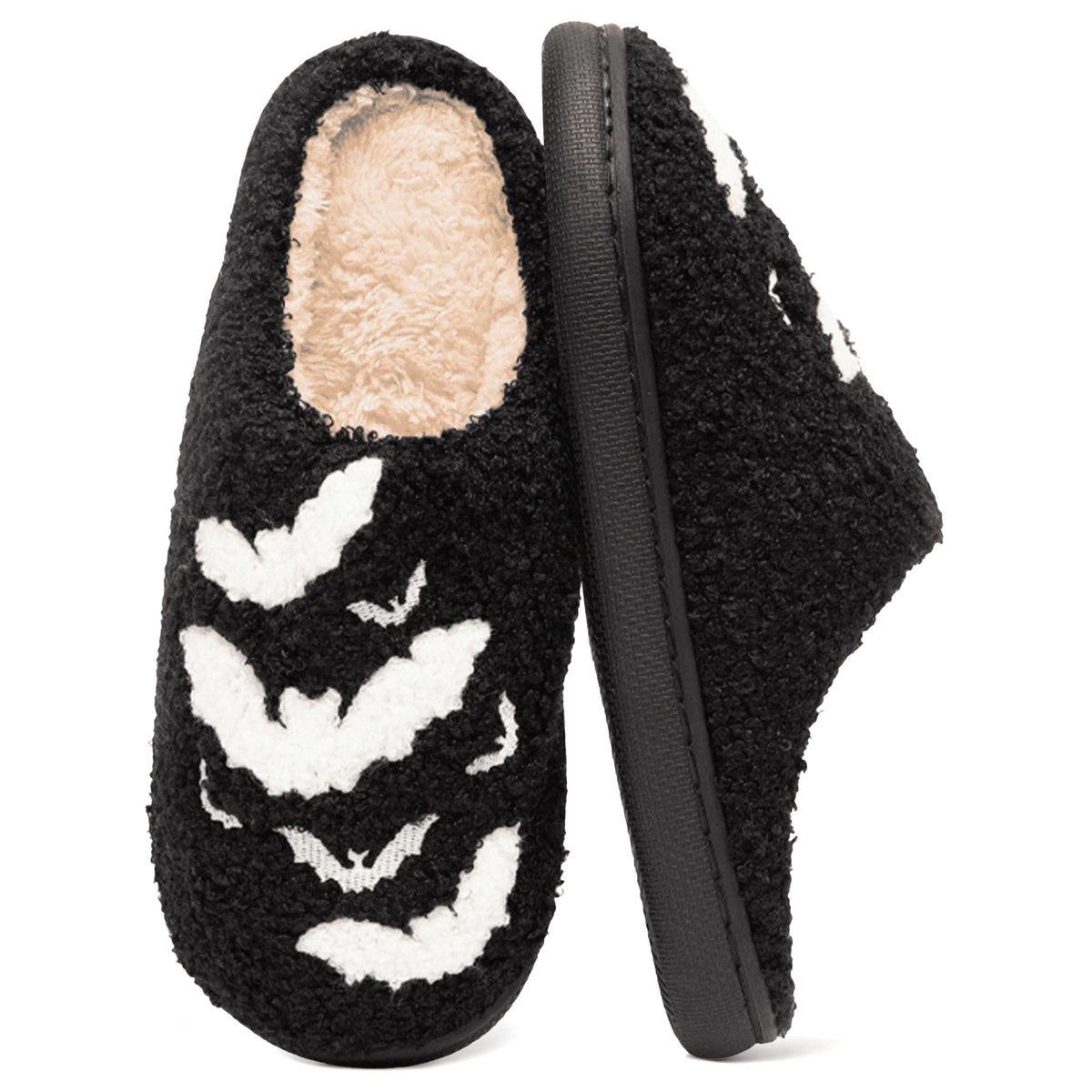 BERANMEY Halloween Slippers for Women Perfect Soft Plush Comfy Warm Slip-On Cute Womens Slippers Indoor Fluffy House Slippers for Women and Men Non-slip Fuzzy Flat Slides