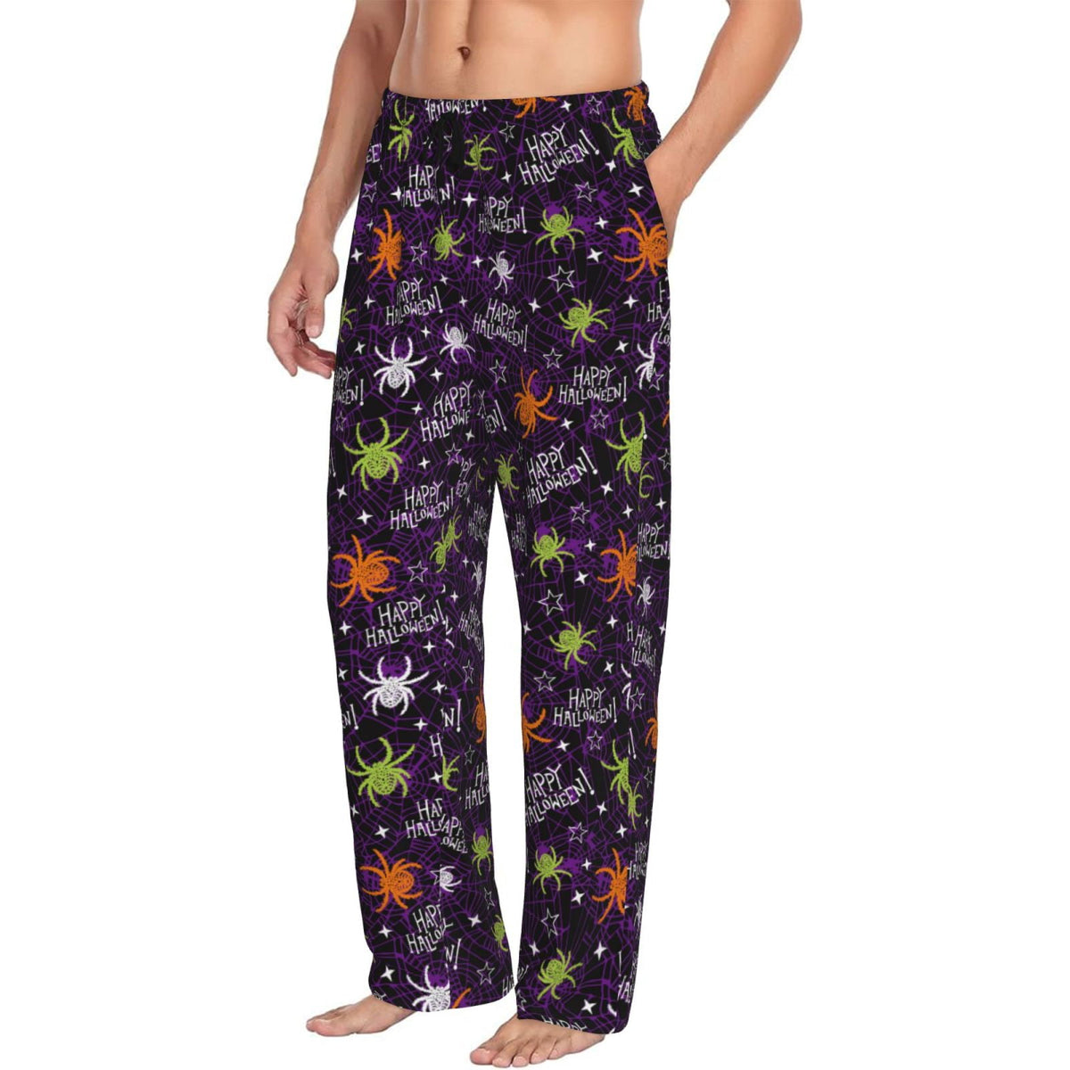 Picia Halloween Mens Soft Woven Cotton Elastic Waistband Sleep Pajama Pant Lounge Sleep Pant With Pockets And Drawstring-Medium