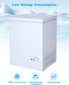 EUASOO 3.5 Cu.Ft Chest Freezer With Removable Basket, White - FLG-80Q