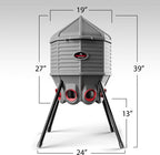 CoopWorx Poultry Feeder, 80 lb, Gray, 8 Ports