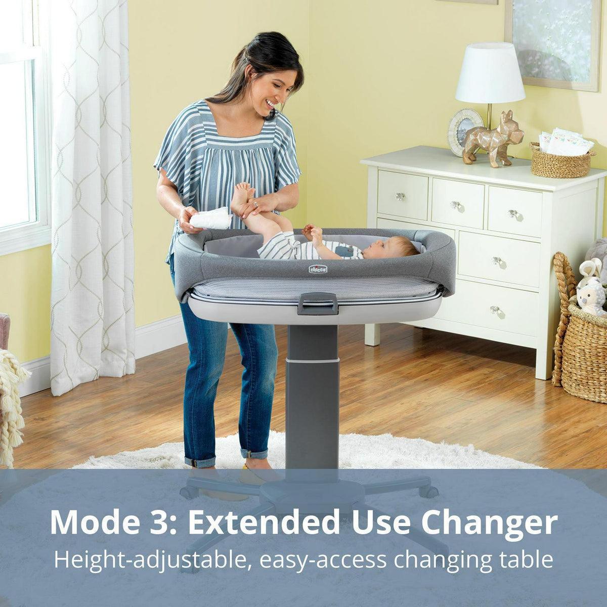 Chicco Close To You 3-In-1 Portable Bedside Bassinet And Changing Table, Heather Grey - 00079642400070