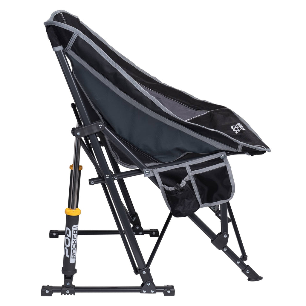 GCI Outdoor Pod Rocker Folding Rocking Camping Chair with Carry Bag, Black