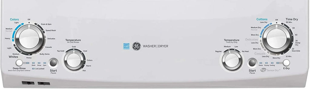 GE Unitized Spacemaker 3.9 Cu. Ft. Washer With Stainless Steel Basket And 5.9 Cu. Ft. Electric Dryer - GUD27EESNWW