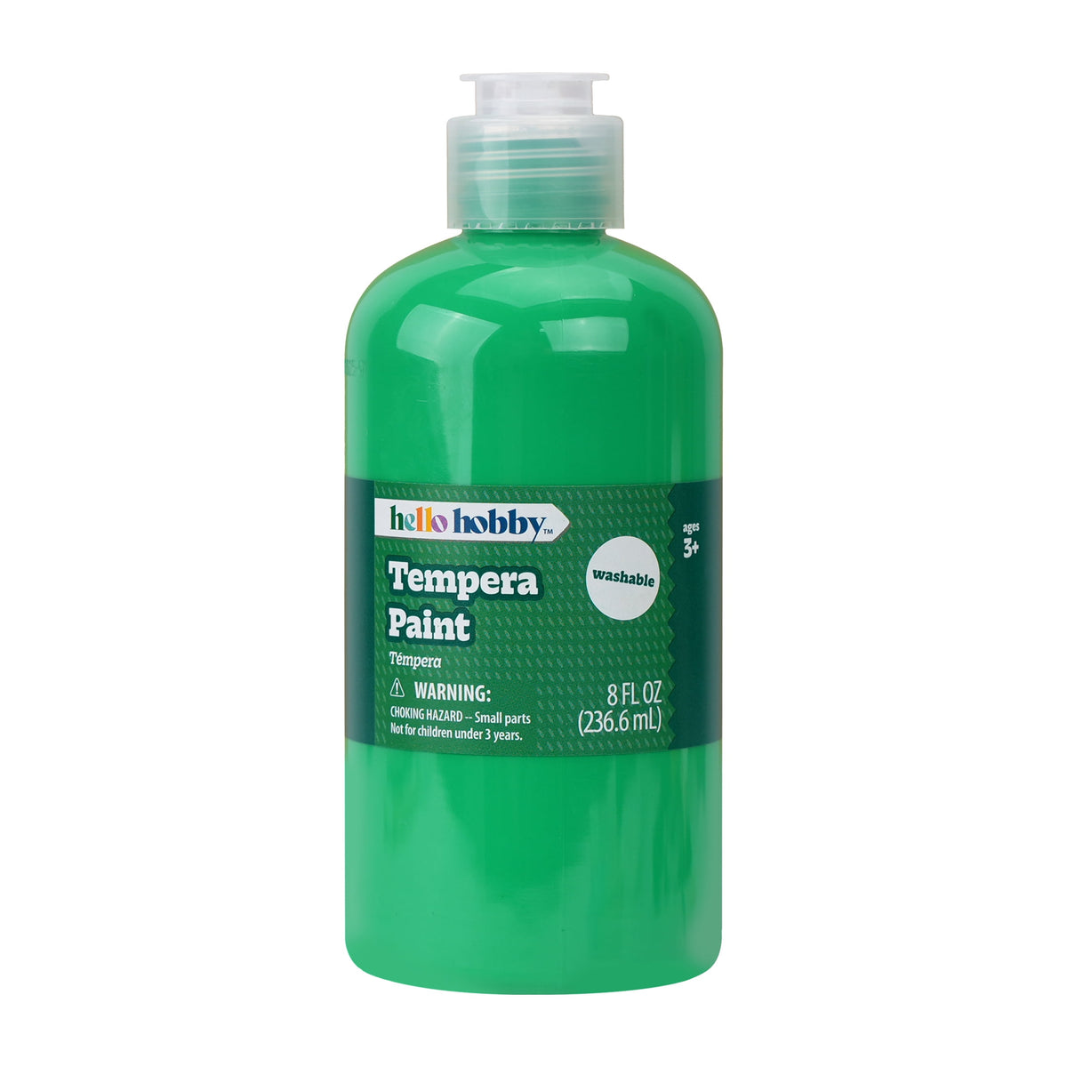 Hello Hobby 8 fl oz White Tempera Paint, Washable Craft Paint for Kids, Teachers, and School Projects