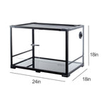 REPTIZOO Reptile Knock-Down Full View Natural Terrarium, Black, 24 x 18 x 18 inches