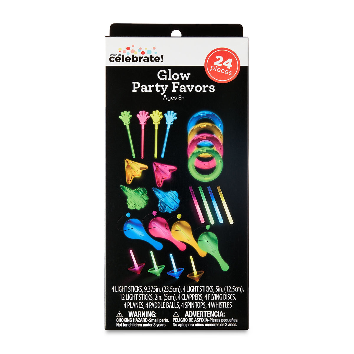 Multicolor Glow Party Favors, 24 Pieces, by Way To Celebrate