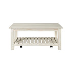 Bowery Hill Solid Wood Barn Door Coffee Table - Antique White