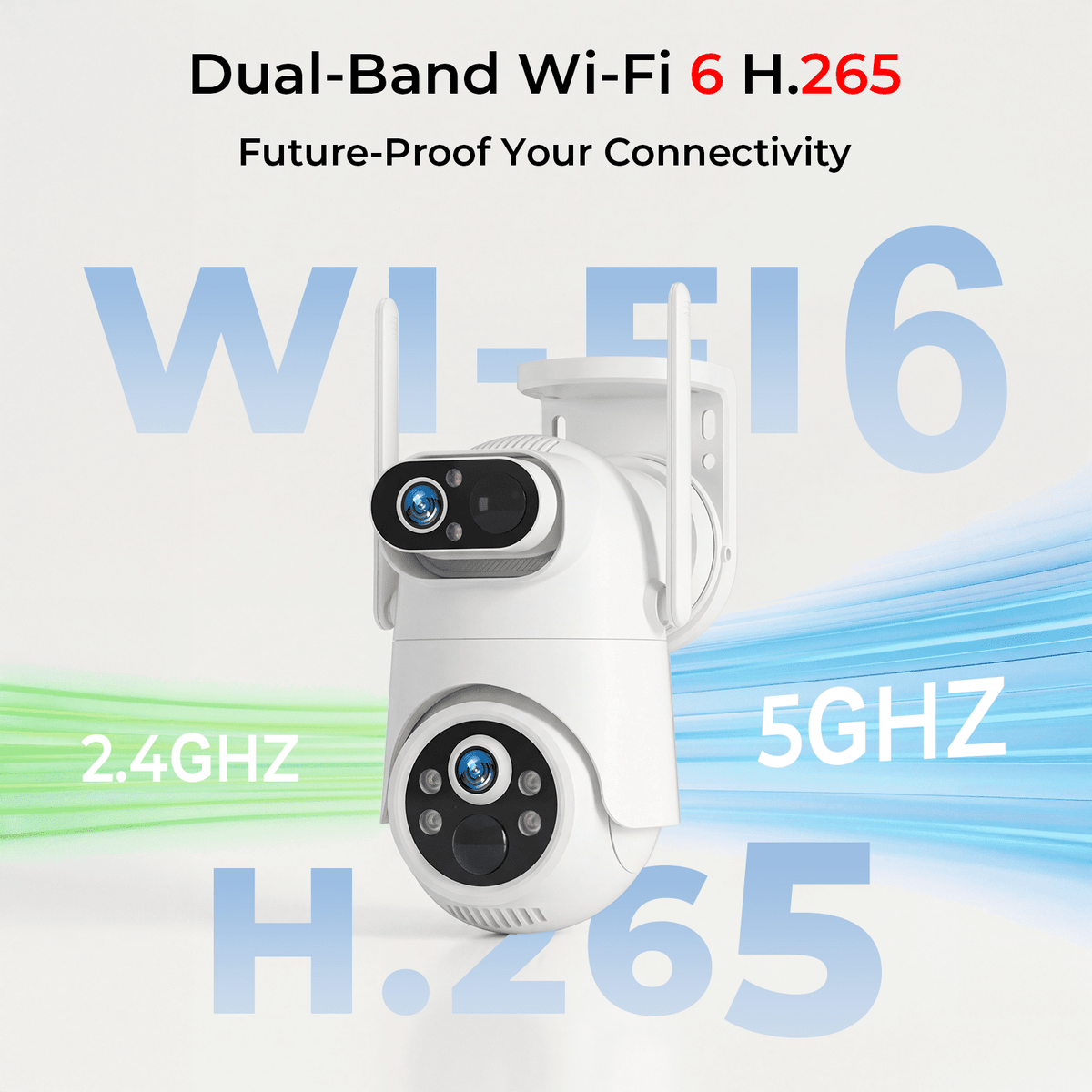 VividEye 4K Dual-Lens Solar Security Camera, 360° PTZ Surveillance security Cameras Wireless Wifi Outdoor, IP65 Waterproof PIR Detection, Full Color
