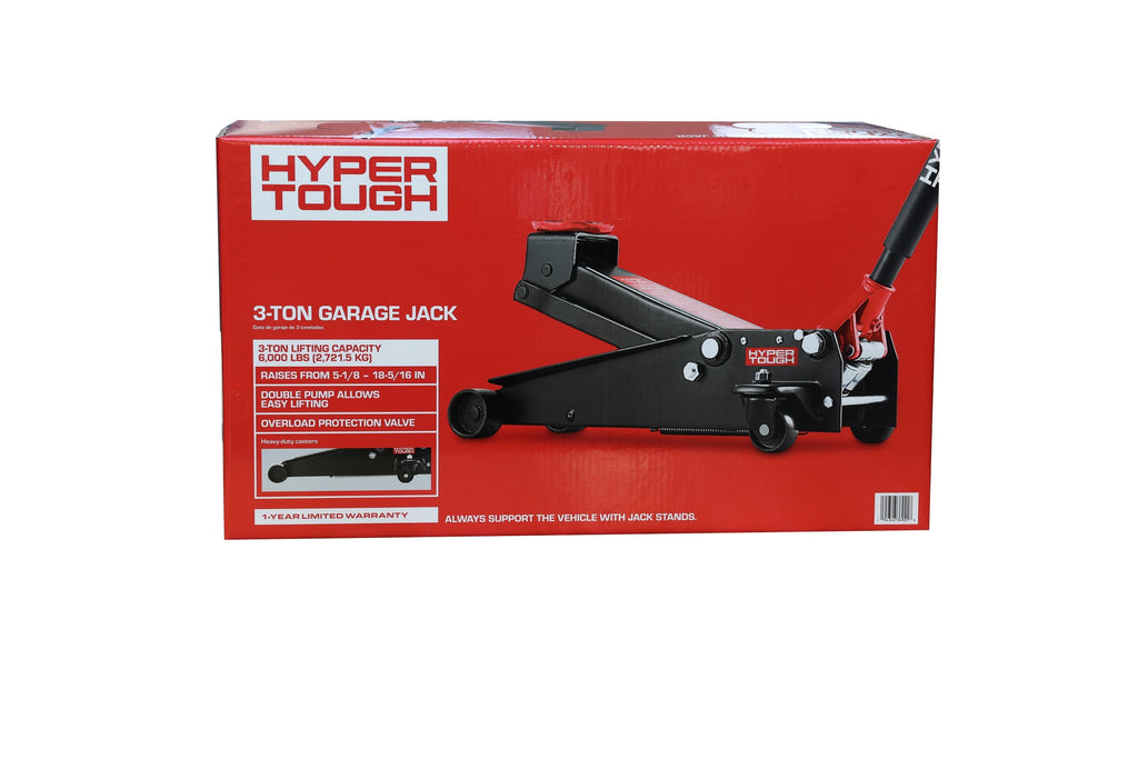 Hyper Tough 3 Ton Dual Pump Floor Jack, 5-1/8–18-5/16 in, Cars/Trucks/SUVs
