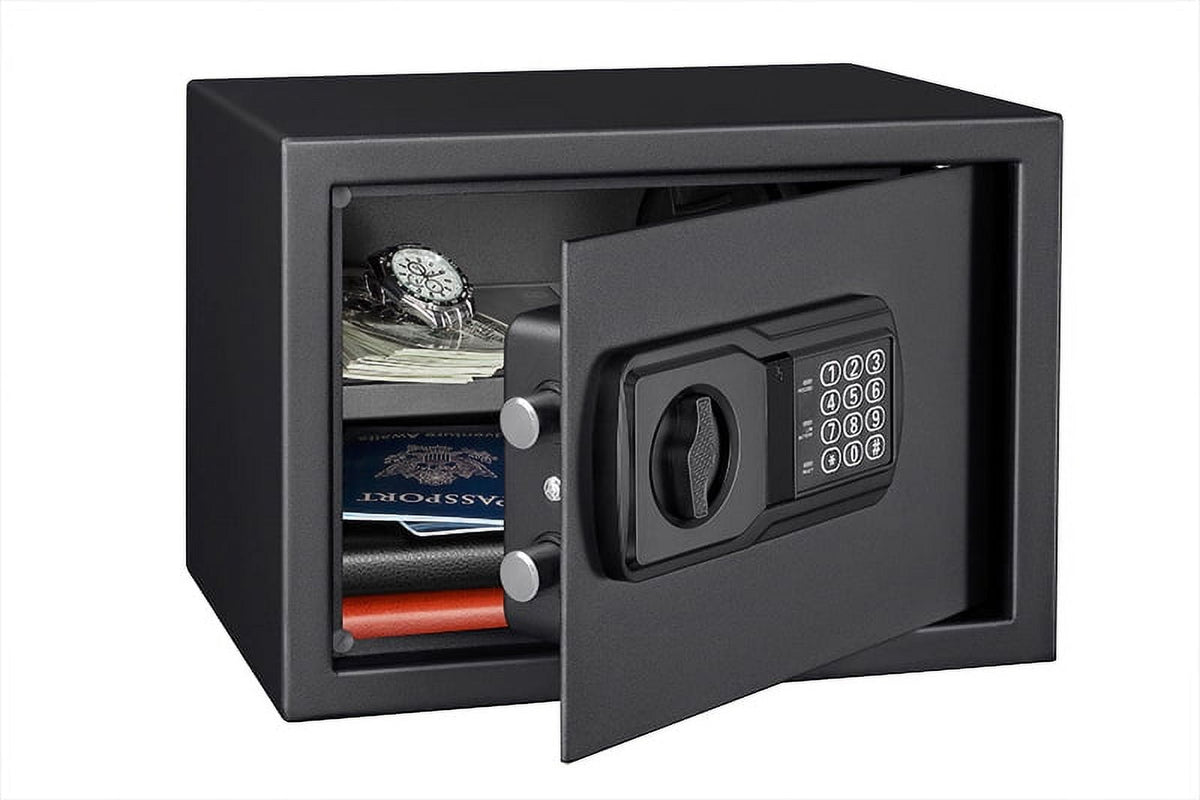 Pen + Gear Safes Model 44E20 with Electronic Lock, Backup Key, 1 Shelf, Black
