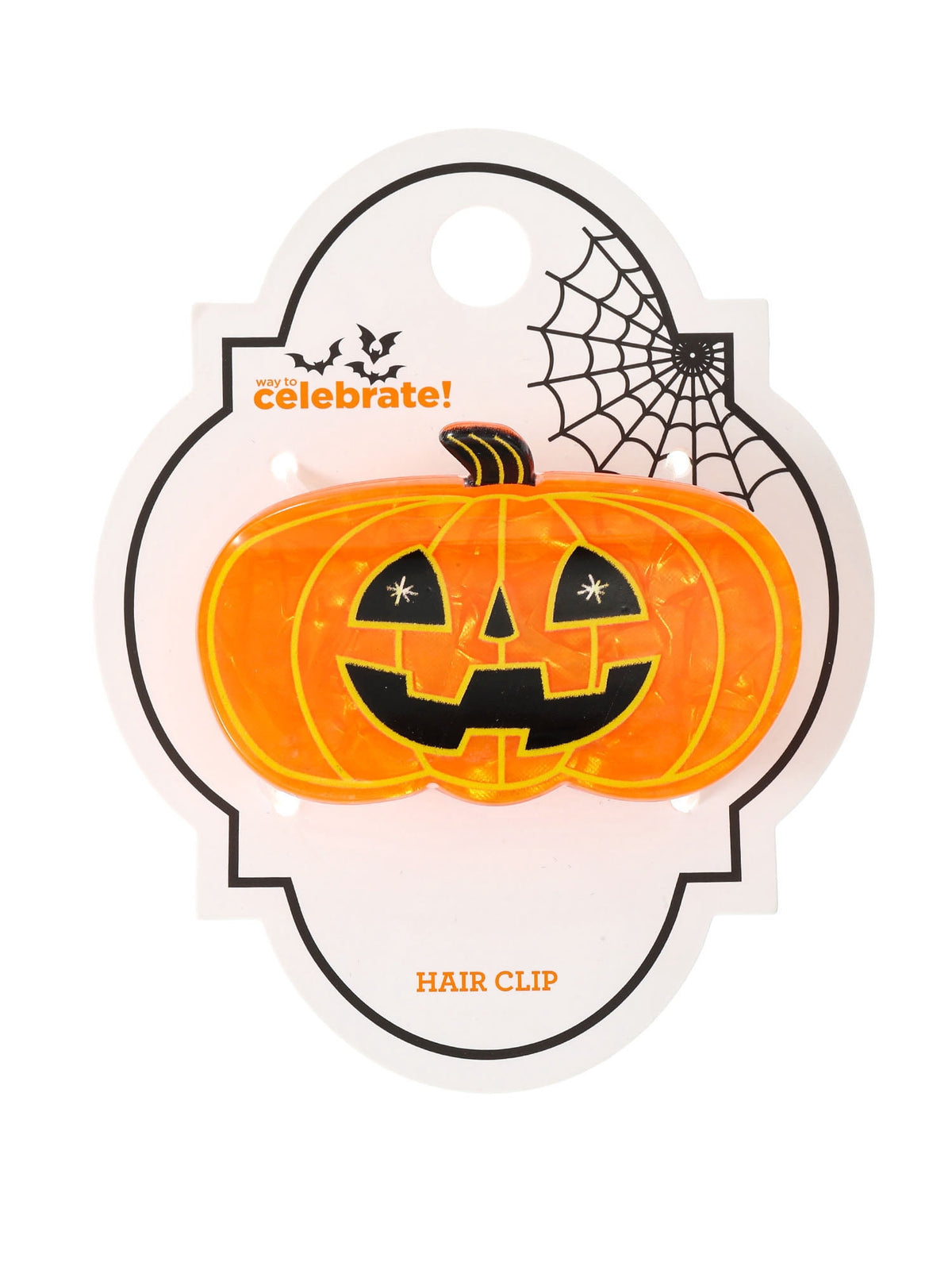 Way to Celebrate Halloween Women's Pumpkin Claw Clip, Multicolor, 1 Piece