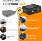 Fireproof Document Box With Combination Lock， Panbear Fire Proof Safe For Home Documents Fireproof Water Resistant Hard Case Safe Box For Important
