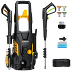 1800W Electric Pressure Washer, 5000PSI Max 3.0 GPM with 4 Nozzles, Portable High Pressure Cleaning Machine Washer with 25FT Cord, 23FT Hose, for