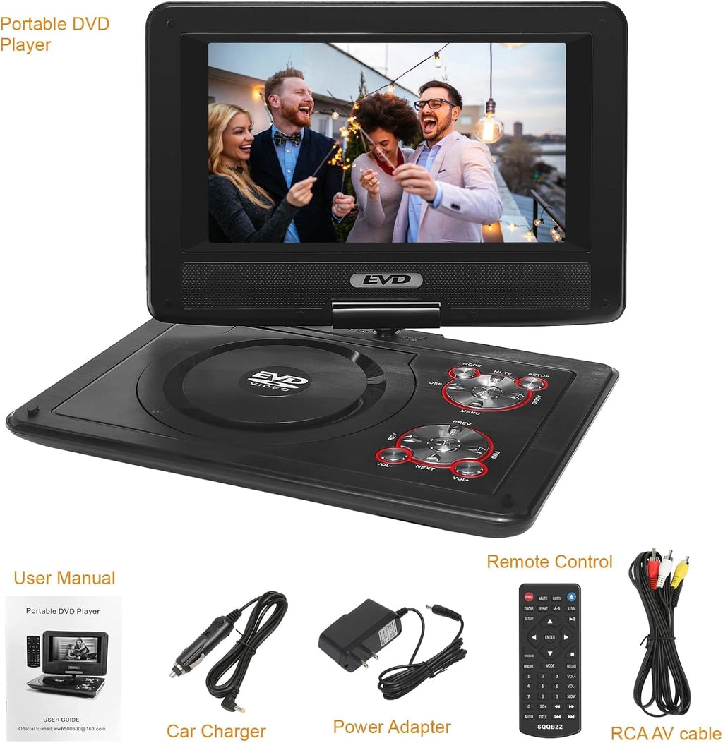 11.5" Portable DVD Player with 9.5" Swivel Screen for car and kids，Car Travel Essential