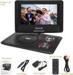 11.5" Portable DVD Player with 9.5" Swivel Screen for car and kids，Car Travel Essential