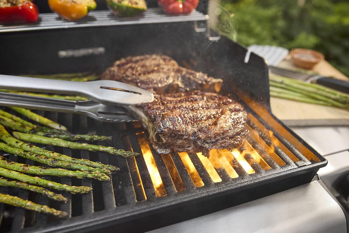 Weber Spirit E-325 Liquid Propane Gas Grill, 3 Burners, 2 Boost Burners, Black - Porcelain-Enameled Cast-Iron Grates