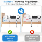 Burfoko Adjustable Bed Rail for Fall Prevention, White, 1 Count