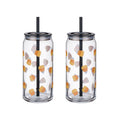 Way to Celebrate Halloween Candy Corn Glass Can Sipper Tumblers, 20 oz, 2-Pack