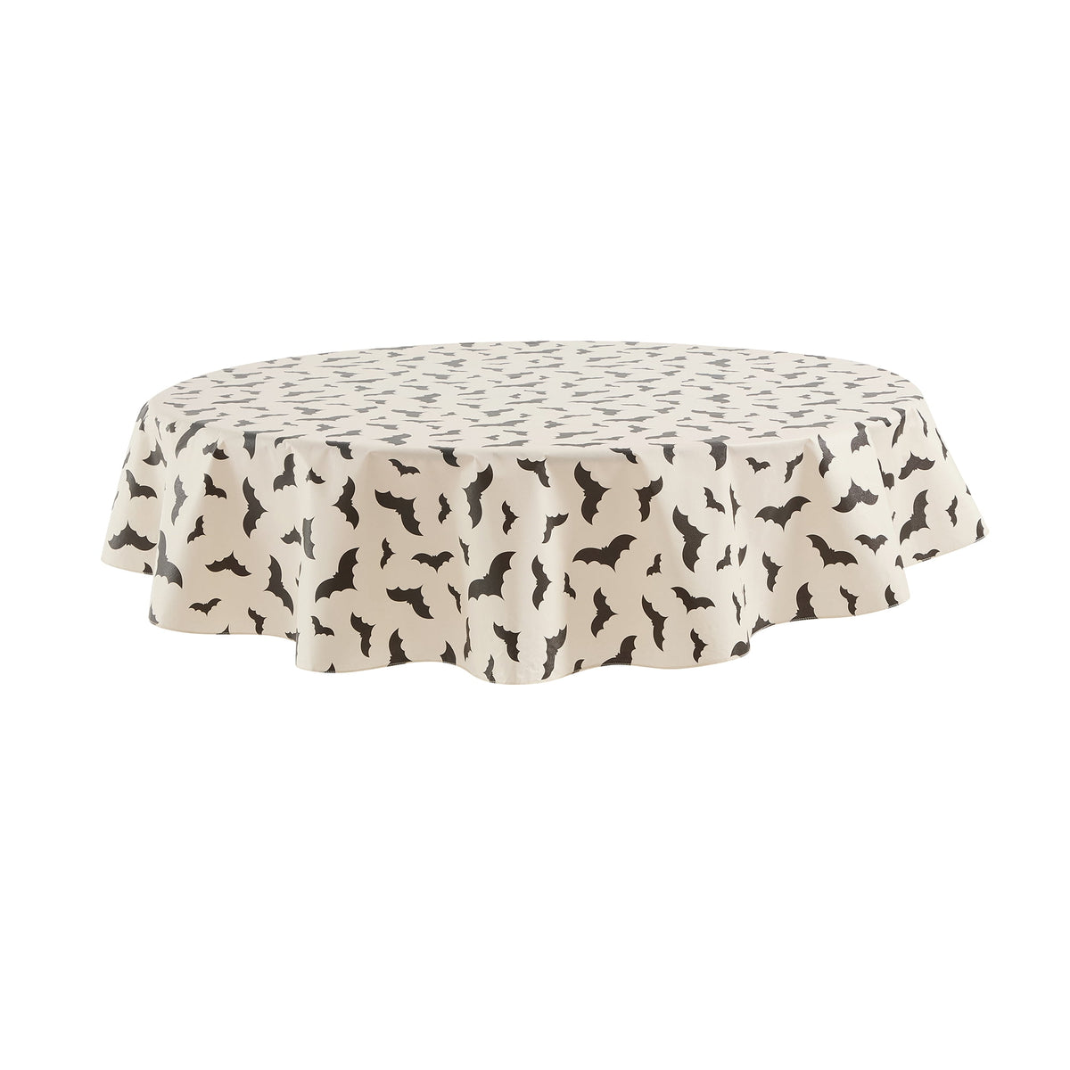 Way To Celebrate Halloween PEVA Tablecloth Indoor & Outdoor Table 70" Round - Bat Toss