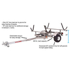 Malone Kayak Trailer Package, 600 lb Capacity, Galvanized Steel, LED Lights, 70 MPH Tires - LowMax 2