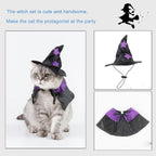 WILLED Halloween Pet Costumes, Cat Wizard Costume, Dog Witch Cloak & Hat, Purple Witch Cloak for Cats, Dogs, Kittens, Puppies, Rabbits, Perfect for Halloween, Parties, Cosplay, and Daily Wear