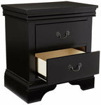 Black Louis Philippe Style California King Sleigh Bed With 2x Nightstands - 3pc Set