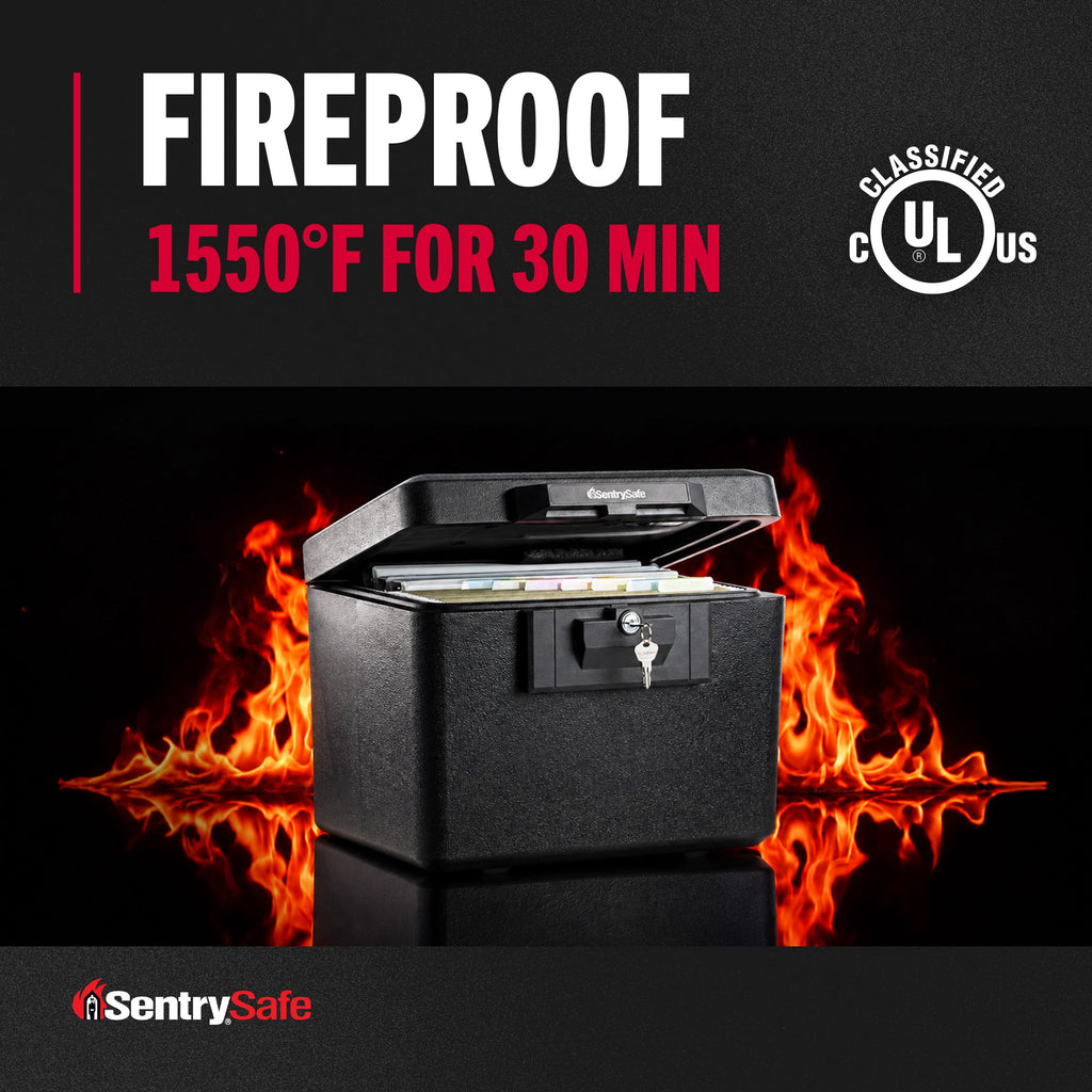 SentrySafe 1170 Fire-Resistant Document Safe with Key Lock, 0.61 CuFt., Black