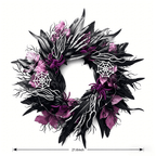 Myecovie Halloween Wreaths for Front Door Halloween Indoor Decoration 21.6" Halloween Black Wreaths for Windows Wall Decor