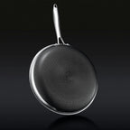 Hybrid Stainless Steel Pan Set With Glass Lids, 6-Piece, 8-Inch, 10-Inch And 12-Inch, Black