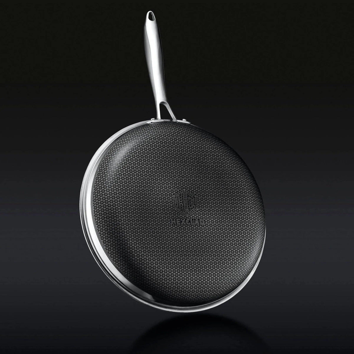 Hybrid Stainless Steel Pan Set With Glass Lids, 6-Piece, 8-Inch, 10-Inch And 12-Inch, Black