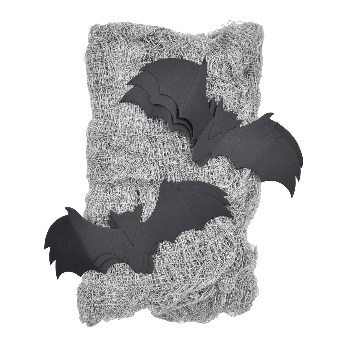 Creepy Gauze Fabric with Bats, Gray, 29.5" x 118", Halloween by Way To Celebrate
