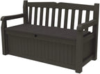 Keter Solana Storage Bench Deck Box, 70 Gallon, Brown, 54.6 x 23.4 x 32.8 in - Solana 70 Gallon Storage