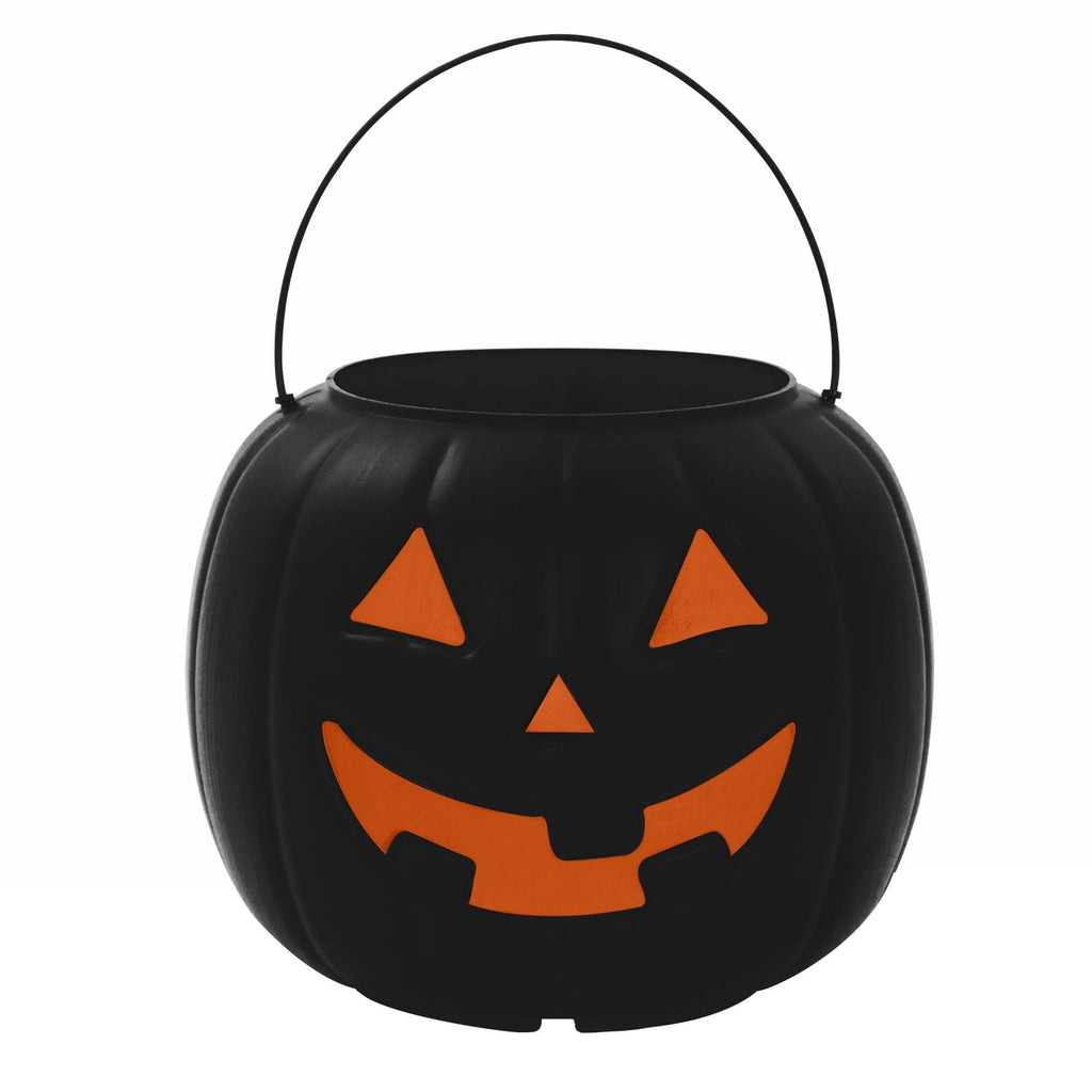 30-Count Jack-o'-Lantern Trick-or-Treat Pail, Black, 8", Halloween by Way To Celebrate