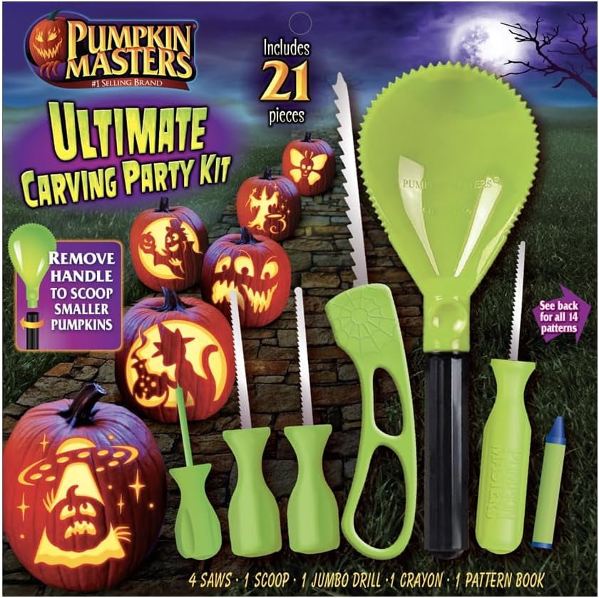Pumpkin Masters Ultimate Carving Party Kit, 12 Patterns