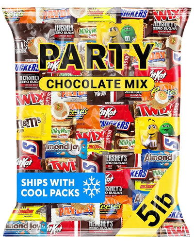 Halloween Chocolate Candy Variety Pack Bulk Assorted Chocolate Individually Wrapped Mini Chocolate Bars 5 lb Bulk Candy Mix for Candy Bags Office Break Room Parties