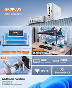 KAMRUI GK3Plus Mini PC 16GB RAM 512GB M.2 SSD - Intel Alder Lake N95