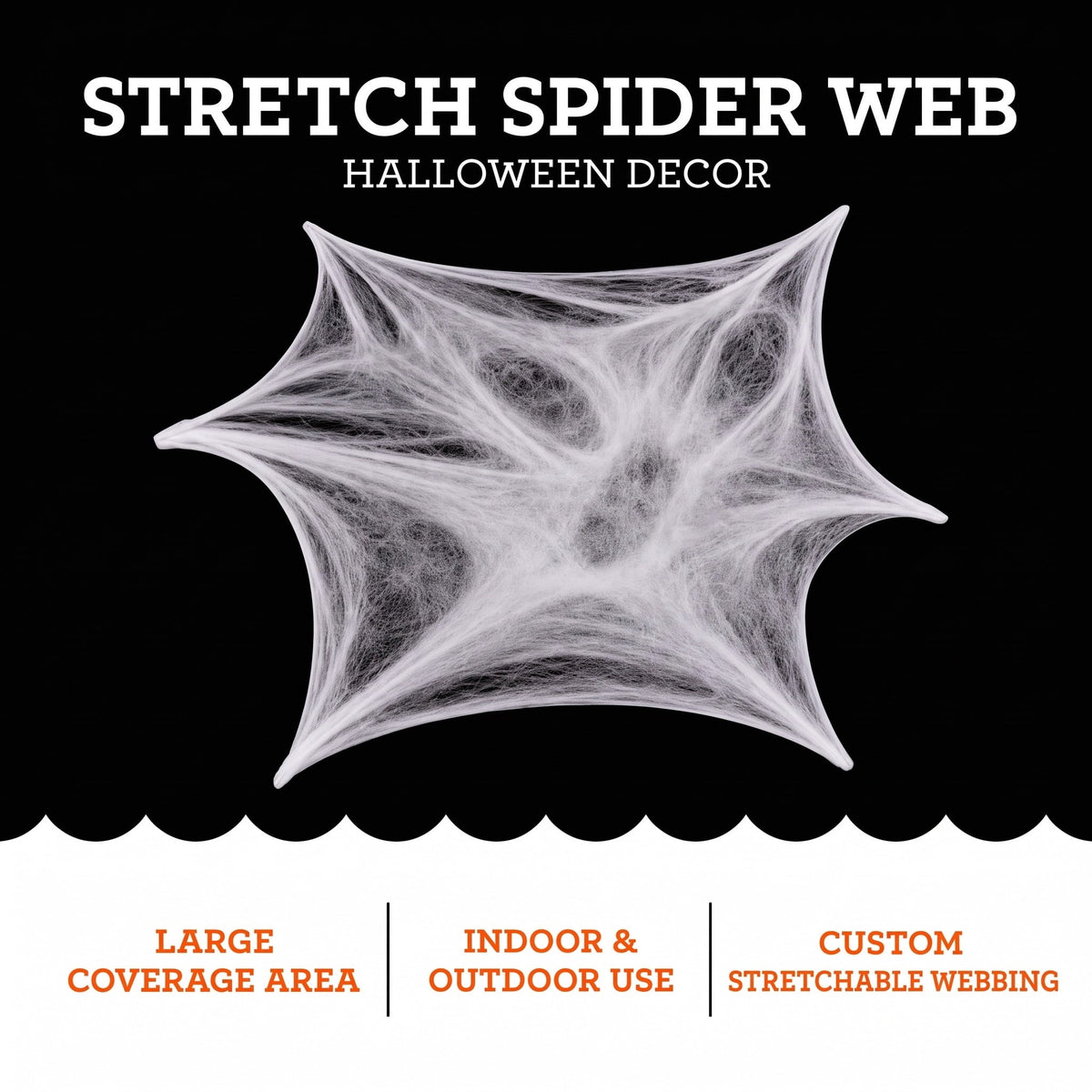 Super Stretch Spider Web Decoration, 165 sq ft, Halloween by Way To Celebrate