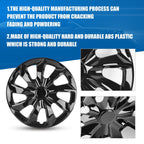Set of 4,17" Wheel Rim Cover,Special Design Fashion Shape Replacement Hubcaps,Car Truck SUV Wheel Hub Accessories,Black Lacquer