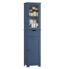 Homfa Tall Narrow Bathroom Storage Cabinet With Door And Drawer, 15.7in L x 11.8in W x 67in H, White