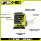 RYOBI 18V ONE+ 1/4 Sheet Sander Kit