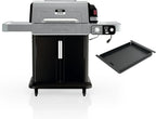 5-in-1 Electric and Propane 3-Burner Outdoor Grill and Smoker, Stainless Steel