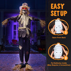 Joyfy Halloween Decorations Outdoor, Sound Activated with LED Eyes & Sound & Motion, Decor for Yard Farm Garden Indoor Haunted House