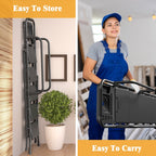 JOZ 5-Step Ladder, 800lbs Portable Folding Ladders for Home, with Handrails and Tool Tray and Anti-Slip Pedal, Black