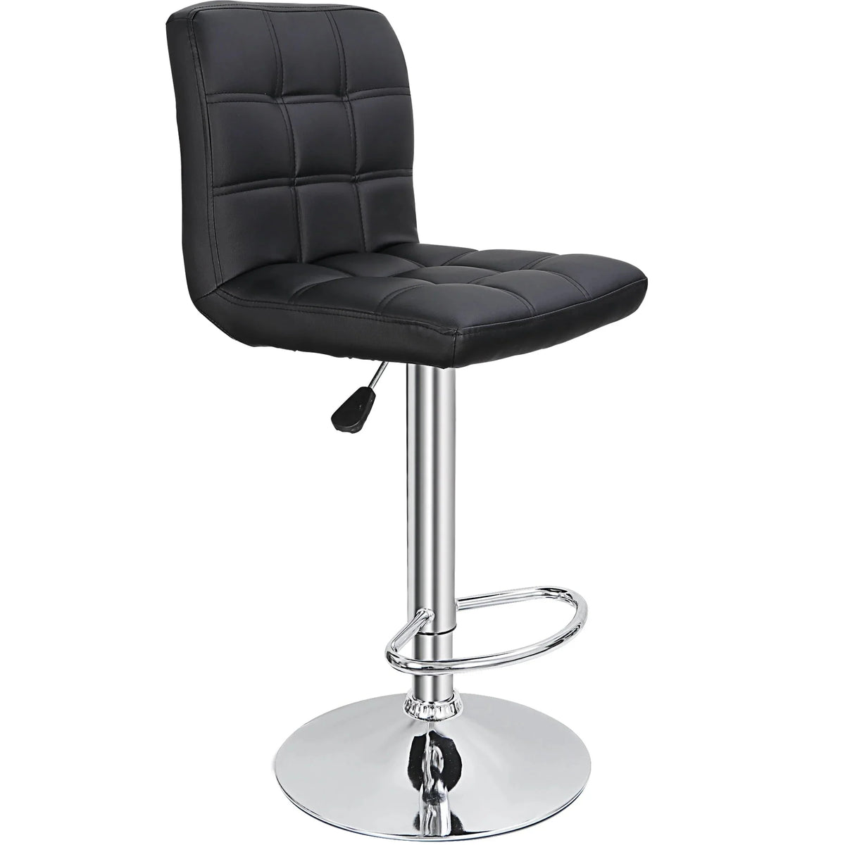 ZENY Bar Stool Set Of 4 With Soft Cushion And Metal Frame - Black
