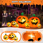 Yexmas 8 FT Halloween Inflatables Pumpkin, 7 Pumpkins Halloween Outdoor Decoration with Built-in LED Lights, Halloween Blow Ups for Yard, Lawn, Garden Decor
